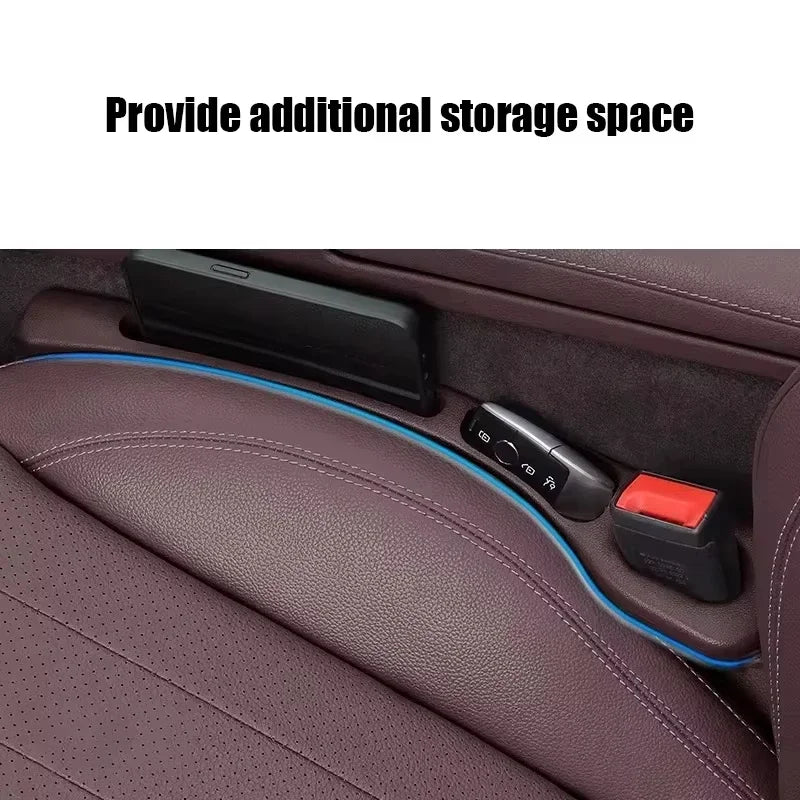 Upgrade Your Car with 2Pc Waterproof Seat Gap Filler Organizer - PU Plug Strip with Grooves for Effortless Storage!