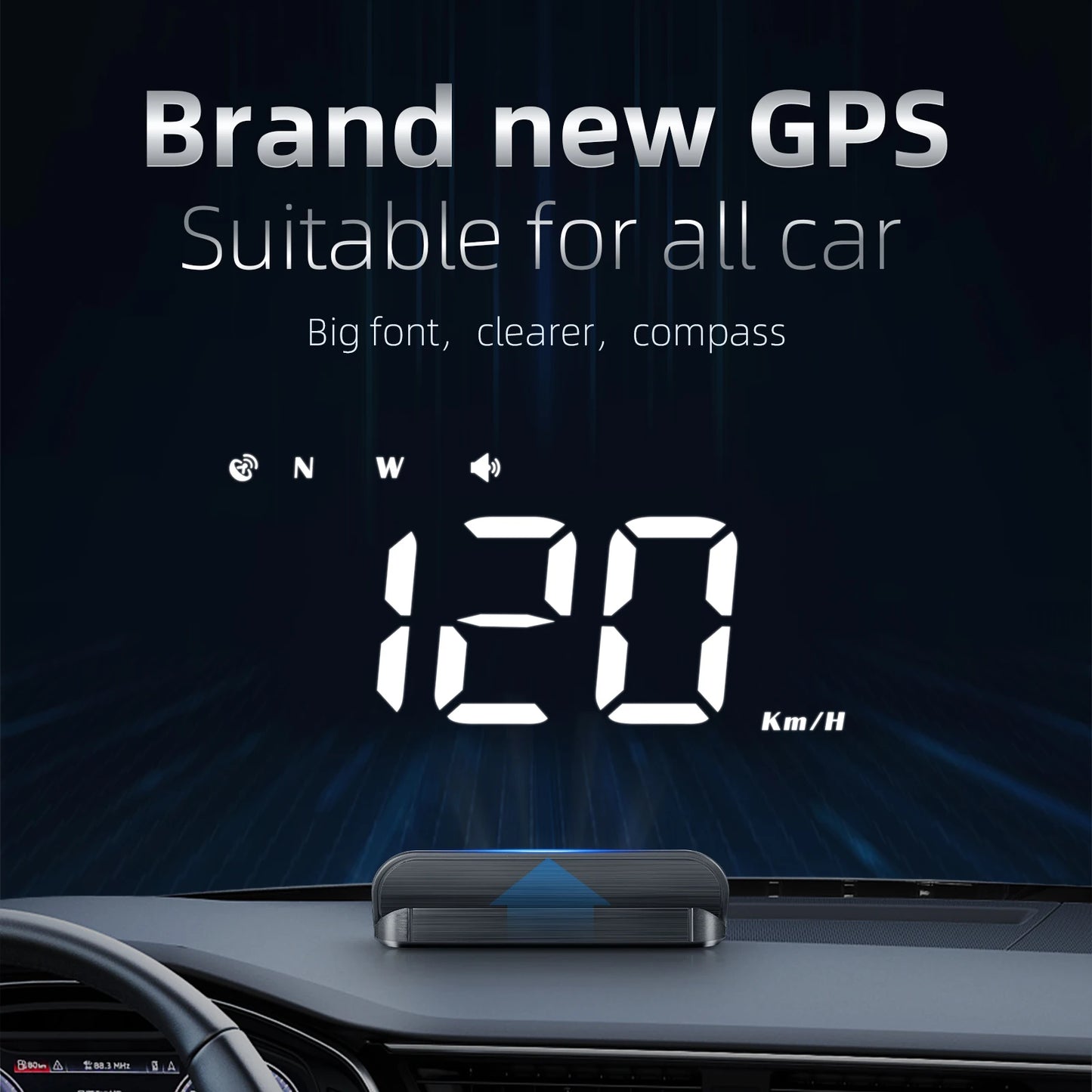 Heads Up Display Speedometer (With Alarm and Compass)