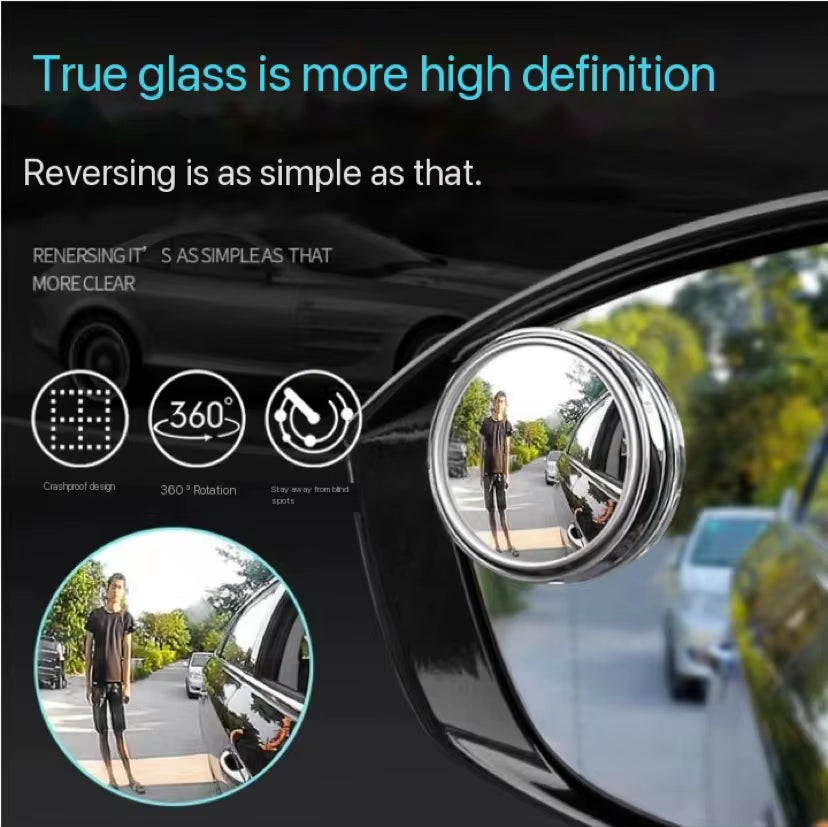 Enhance Your Driving Safety with 2Pcs 360 Degree Adjustable Blind Spot Mirrors - Perfect for Car Reversing!