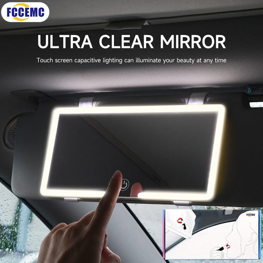 Illuminate Your Beauty with the Car LED Makeup Mirror - Perfect for Women and Girls, Rechargeable and Stylish for Your Sun Visor